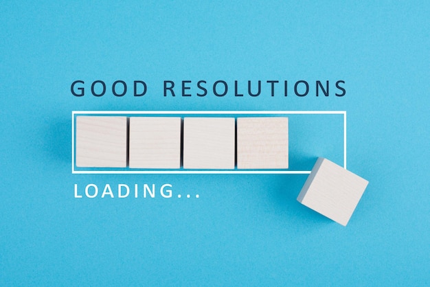 Good New Year Resolutions loading, making plans, goals for the future