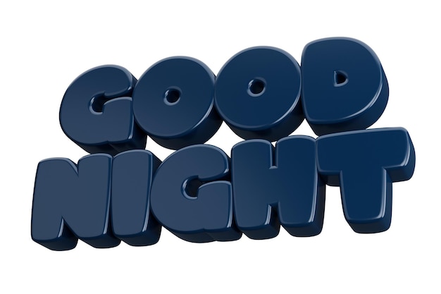 Premium Photo | Good night 3d word text