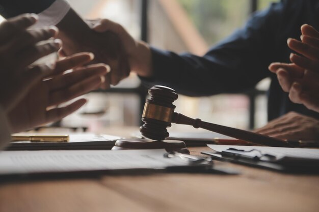 Premium Photo | Good service cooperation Consultation of Businesswoman and  Male lawyer or judge counselor having team meeting with client Law and  Legal services concept