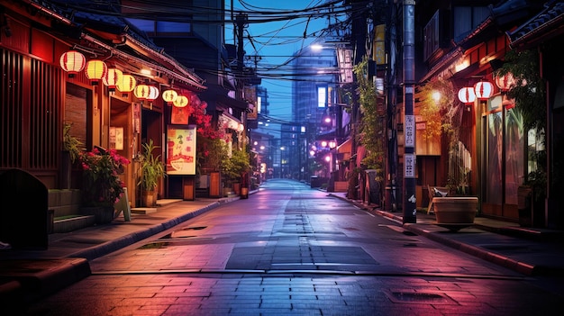밤 에 일본 의 좋은 도시 거리