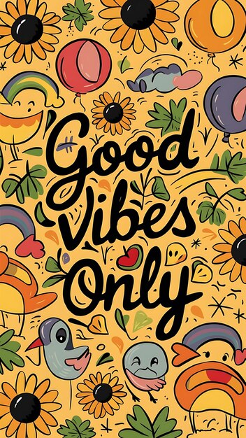 Photo good vibes only motivational quotes illustrationtypography