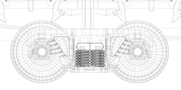 Goods Vagon , railway carriage, body structure, wire model