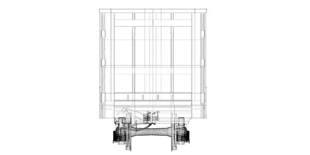 Photo goods vagon , railway carriagebody structure, wire model