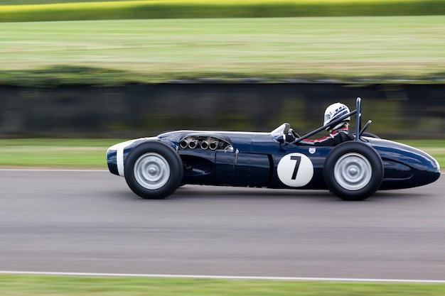 GOODWOOD, WEST SUSSEX/UK - SEPTEMBER 14 : Vintage Racing at Goodwood on September 14, 2012. One unidentified person