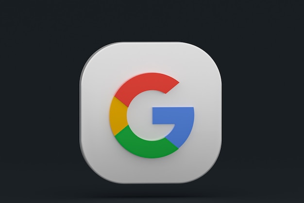 Google application logo 3d rendering on Black background