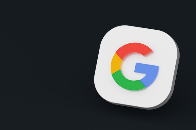 Google application logo 3d rendering on Black background