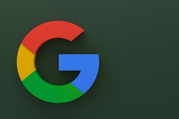 Foto rendering 3d del logo dell'applicazione google
