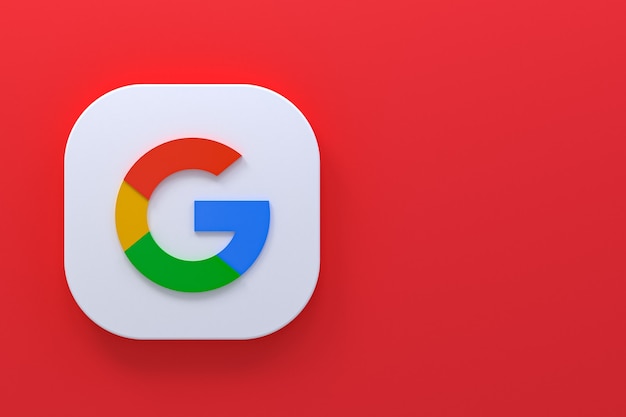 Foto rendering 3d del logo dell'applicazione google