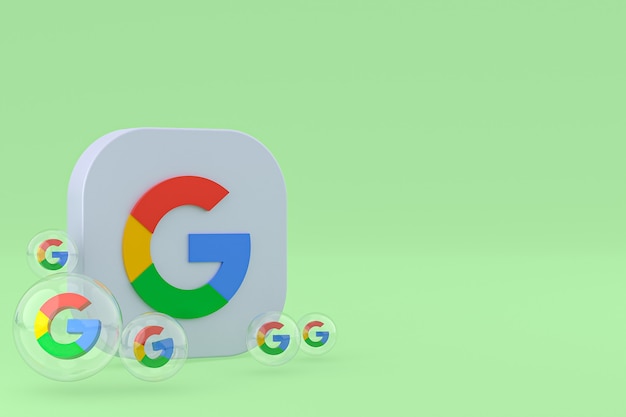 Google icon on screen smartphone or mobile phone 3d render