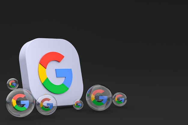 Google 아이콘 3d 렌더링