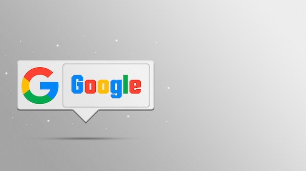 Google-logo op tekstballon 3d render