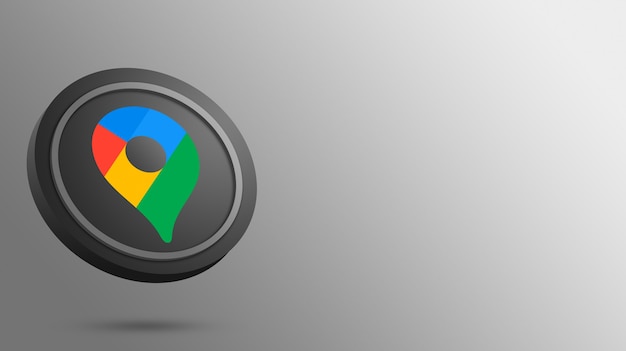 Foto logo di google maps sul rendering del pulsante rotondo