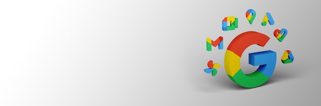 Google products banner 3d render