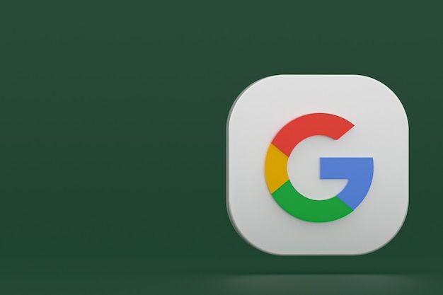 Google-toepassingslogo 3d-rendering op groene achtergrond