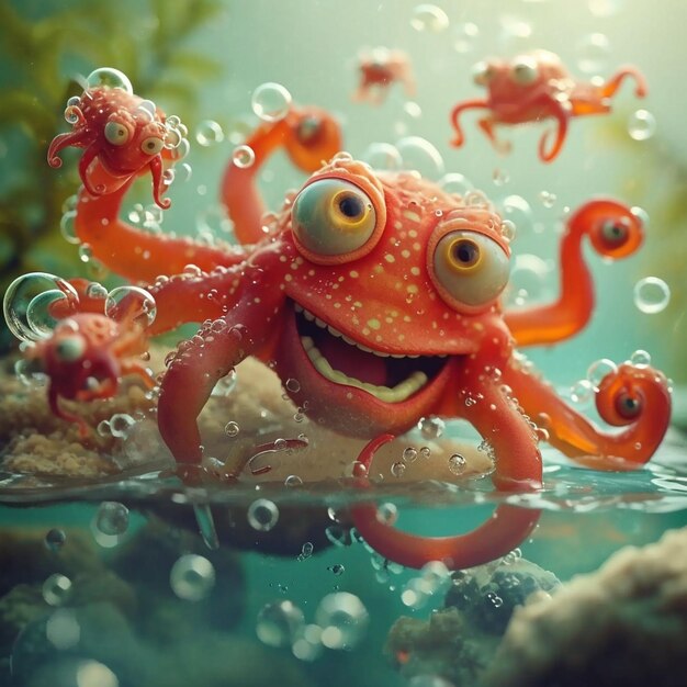 GooglyEyed Octopus in Water