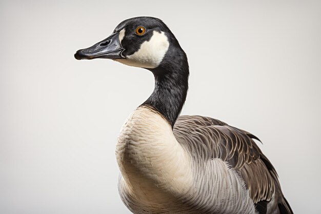 Photo a goose is standing on a white background