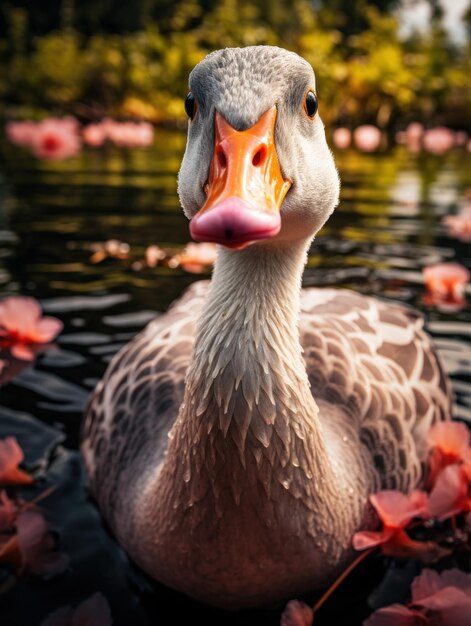 Goose in its Natural Habitat Wildlife Photography Generative AI