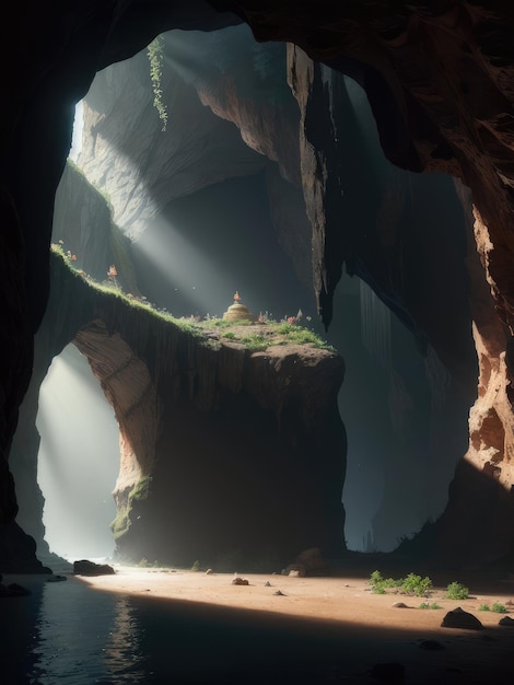 水と柔らかい光の峡谷