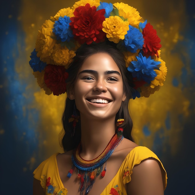 Gorgeous 19 year old Colombian woman perfect smiling happiest in the world