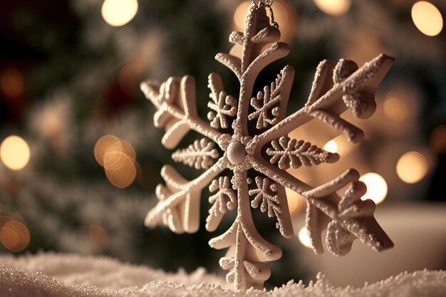 Gorgeous Christmas decorations with snow