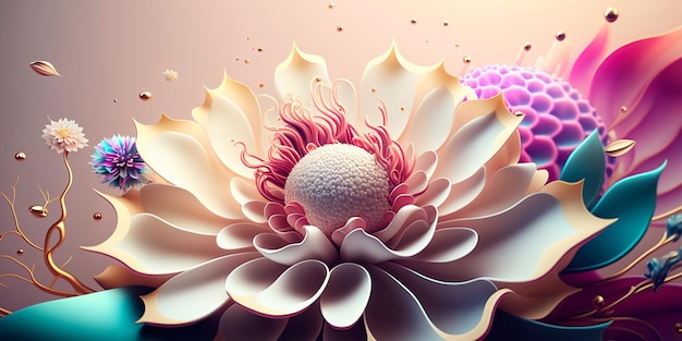 Gorgeous fantasy flower style unique flowersGenerative AI