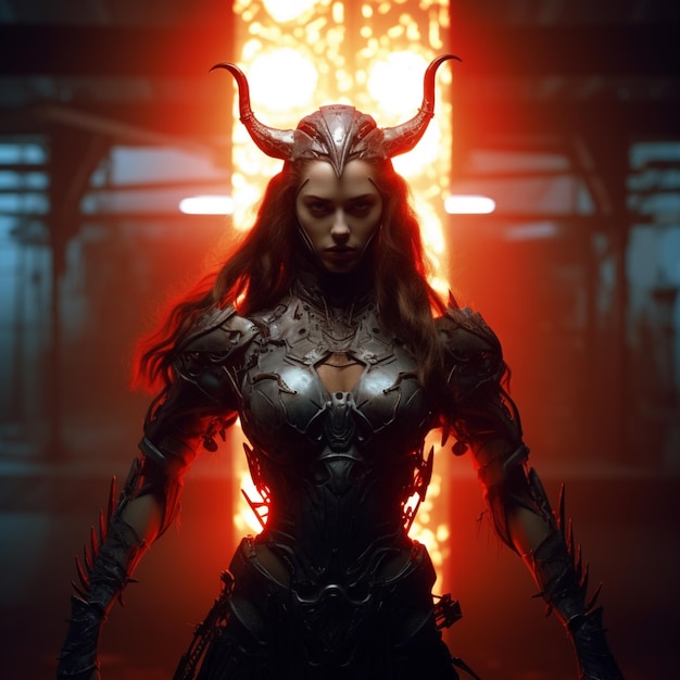 Gorgeous female demon associated with high resolution wallpaper image AI Generated art