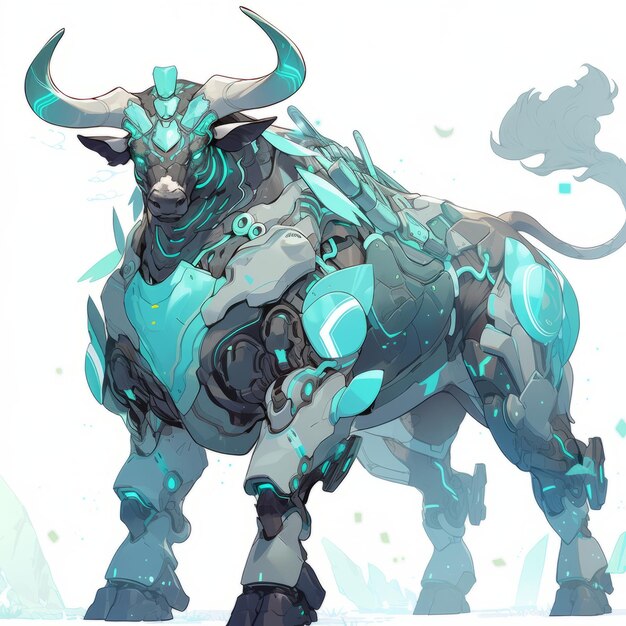 Photo gorgeous fusion unveiling a majestic minotaur god mech in the atlantis kingdom