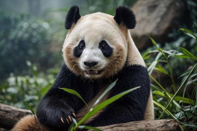 Фото Прекрасный гигантский медведь-панда сидит