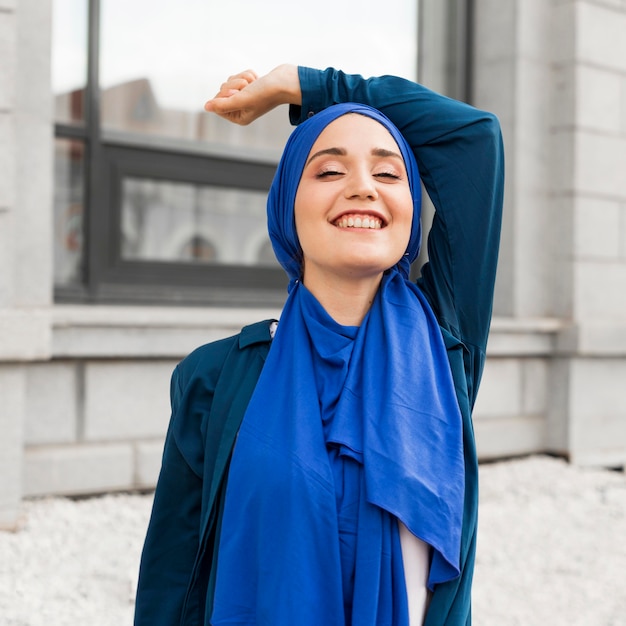 Gorgeous girl with hijab smiling