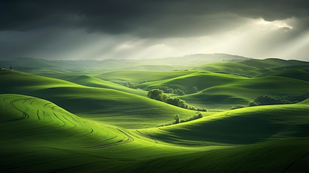 Gorgeous greens in the landscape and with light pain