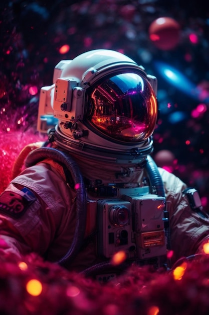 Gorgeous illustration of space with an astronaut