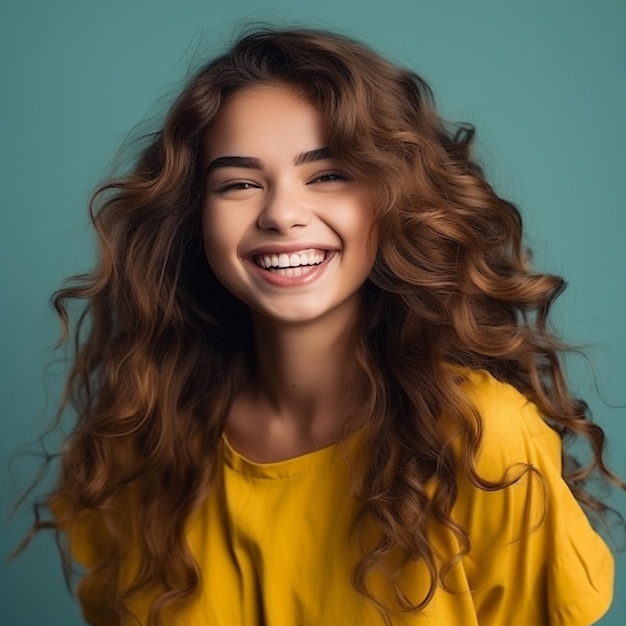 Premium AI Image | A gorgeous lady learning English long and wavy hair ...