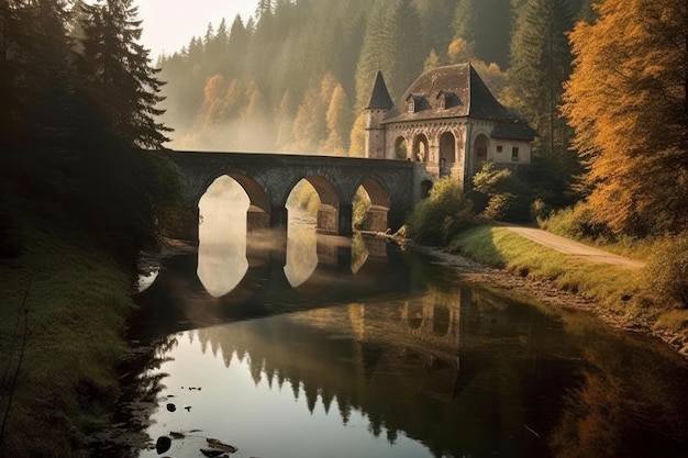 gorgeous landscape of rakotzbrucke germany