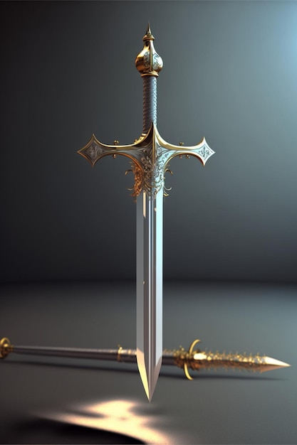 Photo gorgeous long sword generative ai