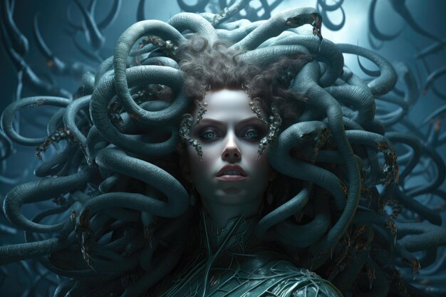 Gorgeous Medusa's intricate charm a captivating blend of beauty and mystery