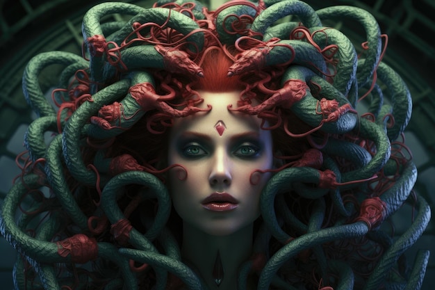 Gorgeous Medusa's intricate charm a captivating blend of beauty and mystery
