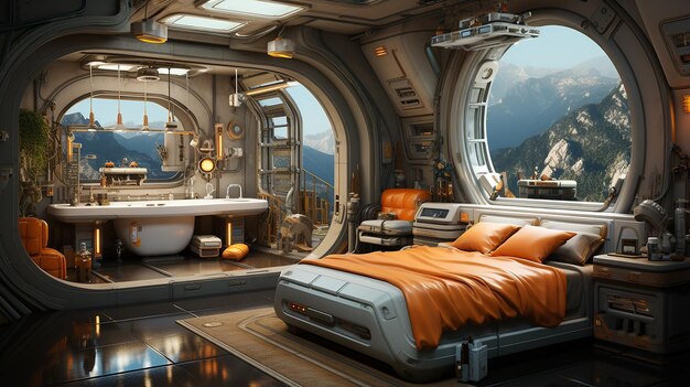 Gorgeous SciFi Bedroom Matte Painting by John