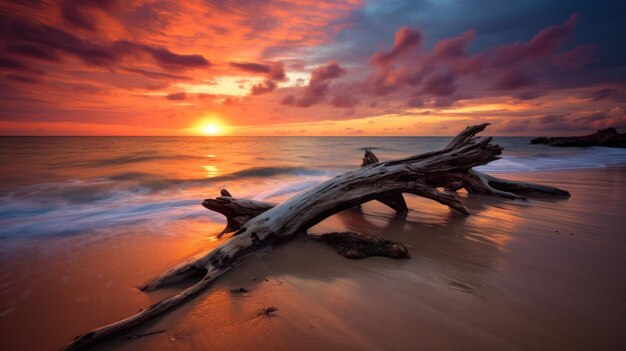 Gorgeous sunset vista from the beach