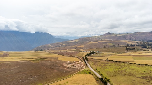 Gorgeous view of the road in the Peruvian Andes in Cusco. Peru