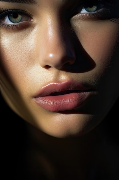 Gorgeous woman extreme closeup portrait