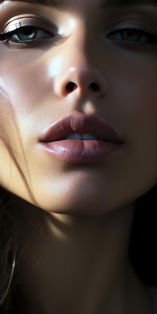 Gorgeous woman extreme closeup portrait