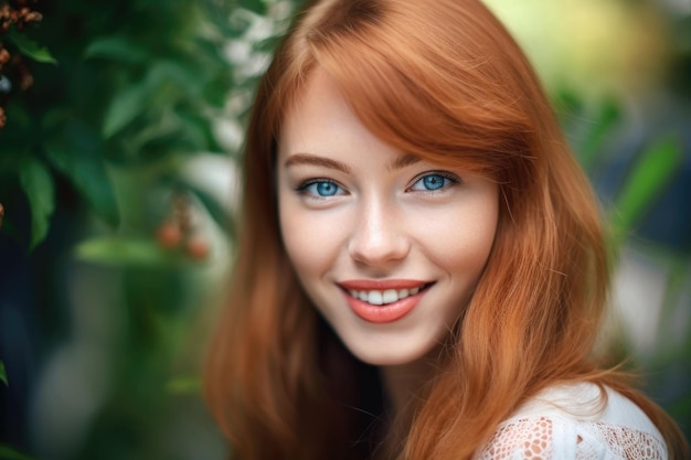 A gorgeous young woman looking at you expectantly while smiling created with generative ai