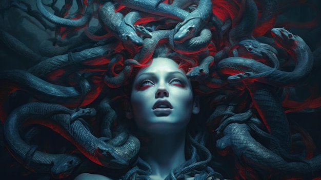 gorgon medusa with snakes on its head