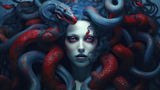 gorgon medusa with snakes on its head