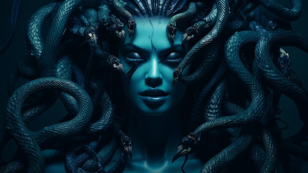 gorgon medusa with snakes on its head