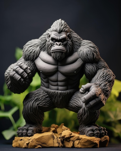 Gorilla Animal Character craft with isolated studio background