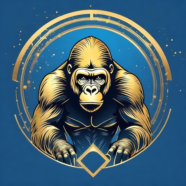 Gorilla on a blue background