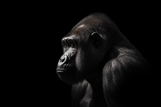 A gorilla in the dark