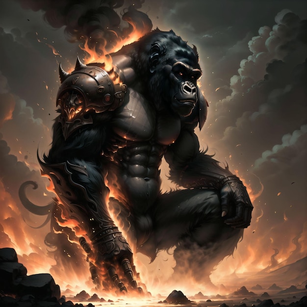 Gorilla of fire