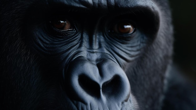 Gorilla gezicht close-up opname